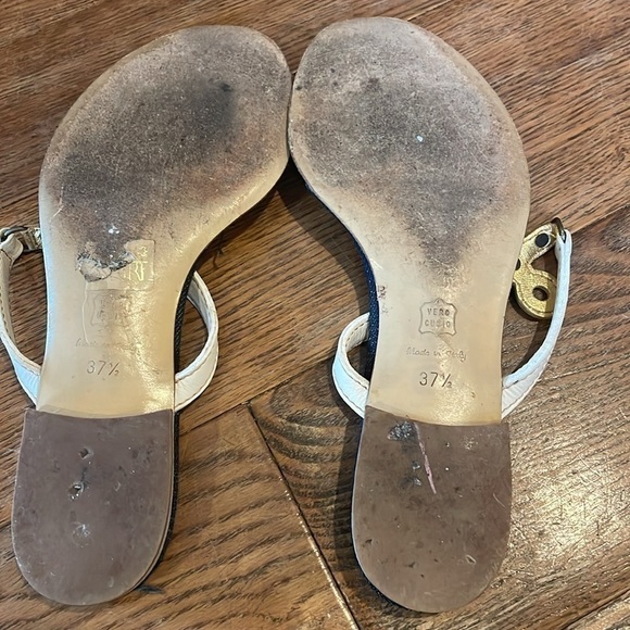 Vintage Moschino Jeans Nautical Flat Sandals Size 7 1/2 - Picture 6 of 6